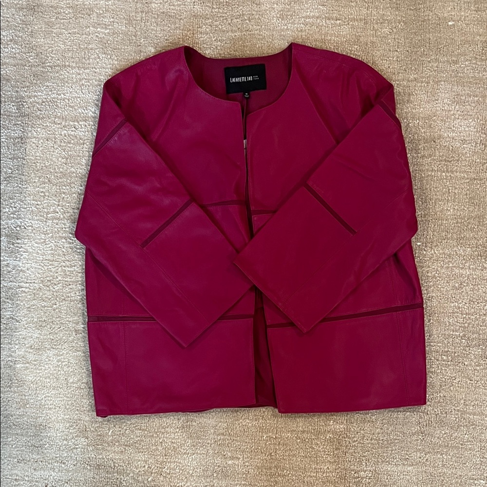Lafayette 148 New York Women's Red Leather Jacket
